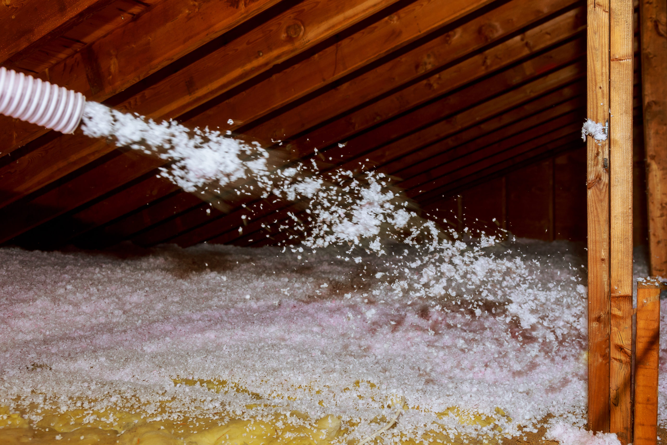 attic blown in insulation installation